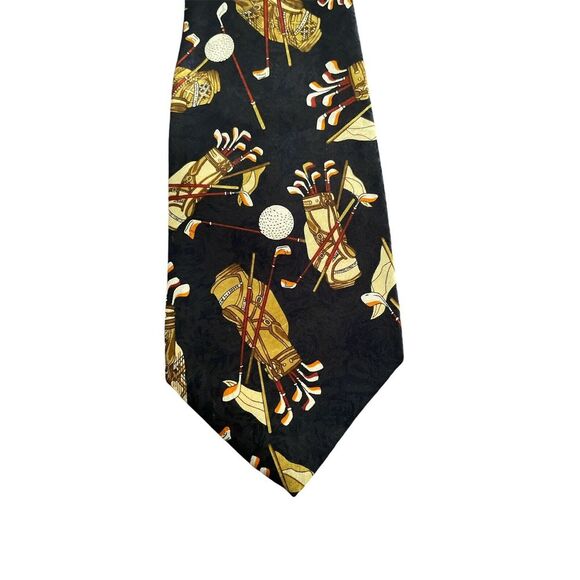 Other - Studio 890 Handmade Tie Golf Bags/balls Black/gold 4"x 56"